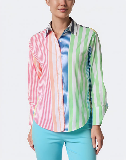 Colorful Stripe Button Down Shirt
