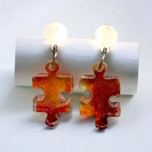 Flame Puzzle Earring